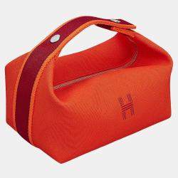 مملوكة مسبقًا Hermes Bride-A-Brac Orange Feu Canvas Small Handbag