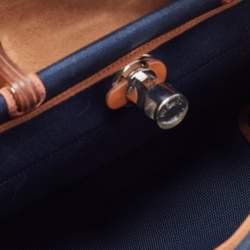 مملوكة مسبقًا Hermès Herbag Zip 31 Bleu Indigo/Fauve Toile and Vache Hunter Top Handle Bag
