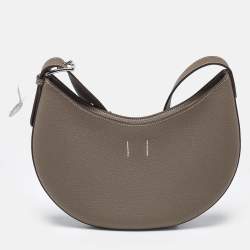 Pre Owned Hermès P'tit Arcon Etoupe Togo and Swift Leather Shoulder Bag