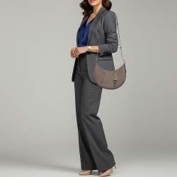 Pre Owned Hermès P'tit Arcon Etoupe Togo and Swift Leather Shoulder Bag