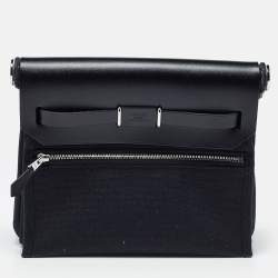 مملوكة مسبقًا حقيبة هيرمس هيرباغ زيب 20 جلد فاش هانتر وكانفاس ناتشورال توايل/إكرو