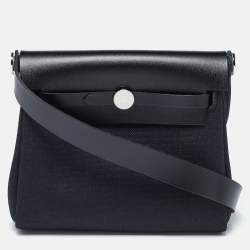 مملوكة مسبقًا حقيبة هيرمس هيرباغ زيب 20 جلد فاش هانتر وكانفاس ناتشورال توايل/إكرو