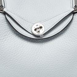 مملوكة مسبقًا حقيبة هيرمس ميني ليندي جلد سويفت بلو فريدا إكسسوار مطلي بلاديوم