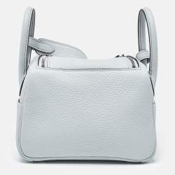 مملوكة مسبقًا حقيبة هيرمس ميني ليندي جلد سويفت بلو فريدا إكسسوار مطلي بلاديوم