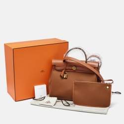 Pre Owned حقيبة هيرمس هيرباغ زيب 31 كانفاس إتش/إبيين وجلد أحمر