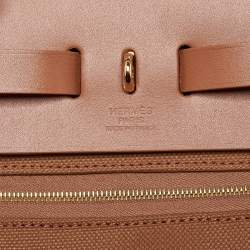 Pre Owned حقيبة هيرمس هيرباغ زيب 31 كانفاس إتش/إبيين وجلد أحمر