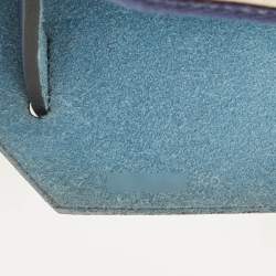 Pre Owned Hermes Herbag Zip 31 Beige/Bleu Saphir Toile and Vache Hunter Top Handle Bag