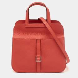 مملوكة مسبقًا Hermes Halzan 25 Palladium Finish Rose Texas Taurillon Clemence Leather Tote