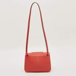 مملوكة مسبقًا Hermes Halzan 25 Palladium Finish Rose Texas Taurillon Clemence Leather Tote