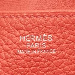 مملوكة مسبقًا Hermes Halzan 25 Palladium Finish Rose Texas Taurillon Clemence Leather Tote