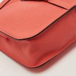 مملوكة مسبقًا Hermes Halzan 25 Palladium Finish Rose Texas Taurillon Clemence Leather Tote