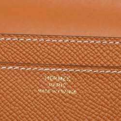 مملوكة مسبقًا محفظة هيرمس توغو كونستانس جلد أبسوم ناتشورال طويلة