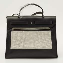 Pre Owned حقيبة هيرميس هيرباج زيپ 31 نسيج تويل طبيعي/سوفر جلد فيشراي