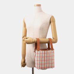 Pre Owned Hermes Picotin Lock 18 Blanket Gold/Ecru/Fauve/Rose Pop Toile H Swift Leather Handbag