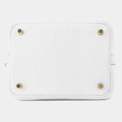 Pre Owned Hermes Picotin Lock 18 New White Taurillon Clemence Handbag