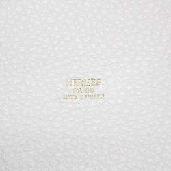 Pre Owned Hermes Picotin Lock 18 New White Taurillon Clemence Handbag