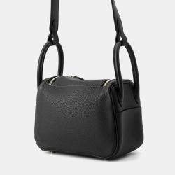 Pre Owned Hermes Lindy Black Taurillon Clemence Size Mini