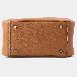 Pre Owned حقيبة هيرمس ليندي جلد توريلون ذهبي مقاس صغير