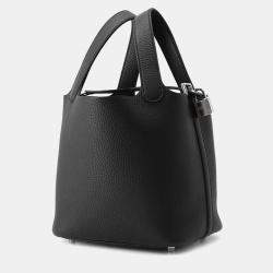 مملوكة مسبقًا Hermes Picotin Lock Black Taurillon Clemence Size Pm