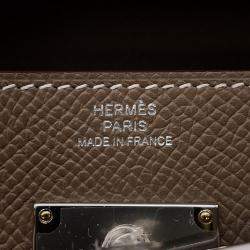 Pre Owned Hermes Kelly Wallet Long To Go Etoupe Epsom