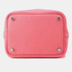 مملوكة مسبقًا Hermes Picotin Lock Rose Azalee Taurillon Clemence Size PM