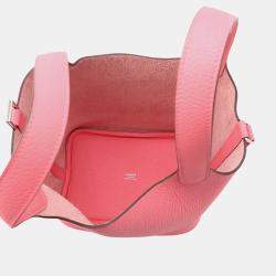 مملوكة مسبقًا Hermes Picotin Lock Rose Azalee Taurillon Clemence Size PM