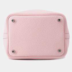 Pre Owned Hermes Picotin Lock Rose Sakura Taurillon Clemence Size 18 