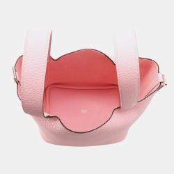 Pre Owned Hermes Picotin Lock Rose Sakura Taurillon Clemence Size 18 