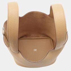 Pre Owned Hermes Picotin Lock Biscuit Taurillon Clemence Size Pm