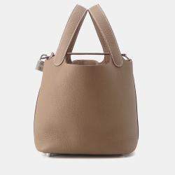 Pre Owned Hermes Picotin Padlock Etoupe Taurillon Clemence Size Pm