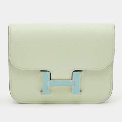 Pre Owned Hermès Constance Slim Vert Fizz Epsom Leather Wallet