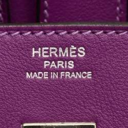 مملوكة مسبقًا حقيبة يد توتس هيرمس بيركين 25 جلد أنيموني سويفت إكسسوار مطلي بلاديوم