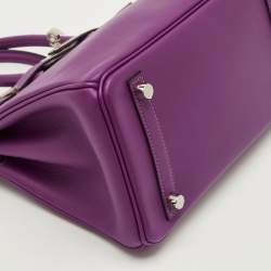 مملوكة مسبقًا حقيبة يد توتس هيرمس بيركين 25 جلد أنيموني سويفت إ كسسوار مطلي بلاديوم