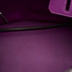 مملوكة مسبقًا حقيبة يد توتس هيرمس بيركين 25 جلد أنيموني سويفت إكسسوار مطلي بلاديوم