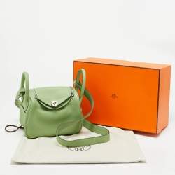 Pre Owned حقيبة كتف ميني هيرمس ليندي جلد كليمنس توريلون بلو بال إكسسوار مطلي بلاديوم