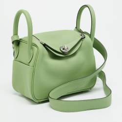 Pre Owned حقيبة كتف ميني هيرمس ليندي جلد كليمنس توريلون بلو بال إكسسوار مطلي بلاديوم