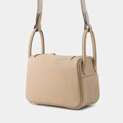 Pre Owned Hermes Lindy Verso Trench/Etoupe Taurillon Clemence Size Mini