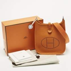 Pre Owned حقيبة هيرمس إيفلين TPM  جلد تشوكيليت كليمنس