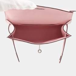 Pre Owned Hermes Pochettekelly Rose Sakura Swift Leather Handbag