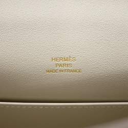 Pre Owned حقيبة هيرمس بوشتكيللي جلد سويفت كراي