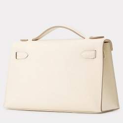 Pre Owned حقيبة هيرمس بوشتكيللي جلد سويفت كراي