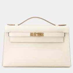 Pre Owned حقيبة هيرمس بوشتكيللي جلد سويفت كراي