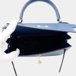 Pre Owned حقيبة هيرمس كيلي سيليير 25 جلد إيبسوم أزرق تاي