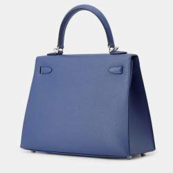 Pre Owned حقيبة هيرمس كيلي سيليير 25 جلد إيبسوم أزرق تاي