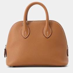 مملوكة مسبقًا Hermes Bolide 1923 Mini Gold Evercolor Calfskin Leather Top Handle Bag
