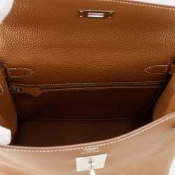 Pre Owned حقيبة هيرمس كيلي ريتورن جلد توغو ذهبي حجم 28