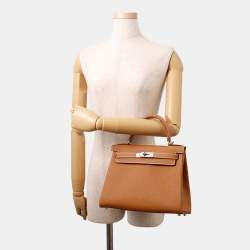 Pre Owned حقيبة هيرمس كيلي ريتورن جلد توغو ذهبي حجم 28