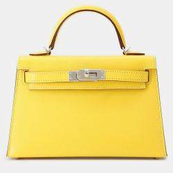 مملوكة مسبقًا Hermes Mini Kelly 2 Jaune De Naples Chevre Shamqila