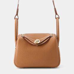 مملوكة مسبقًا Hermes Lindy Gold Taurillon Clemence Size Mini