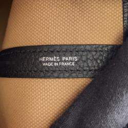 Pre Owned Hermes Garden Party Dune/Black Toile H Negonda Leather Size Gm